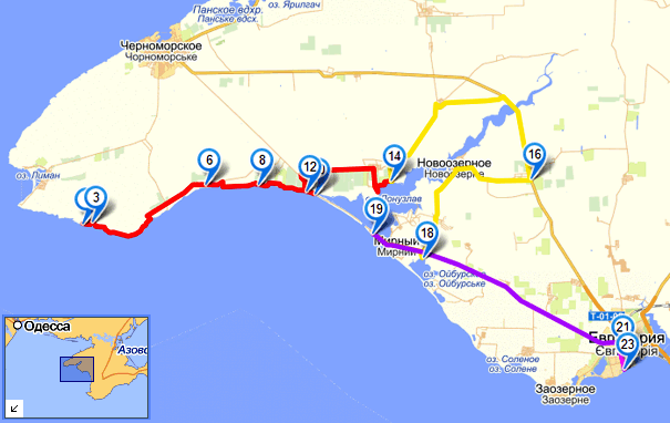 Карта маршрута Виктора и Любы, дни 7-10