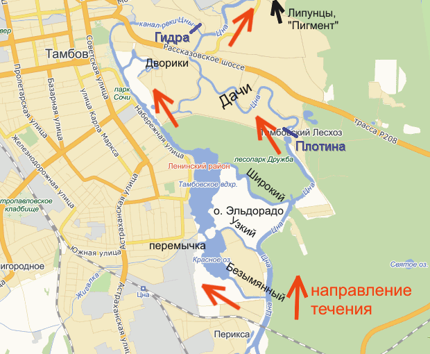 Реки и каналы Тамбова