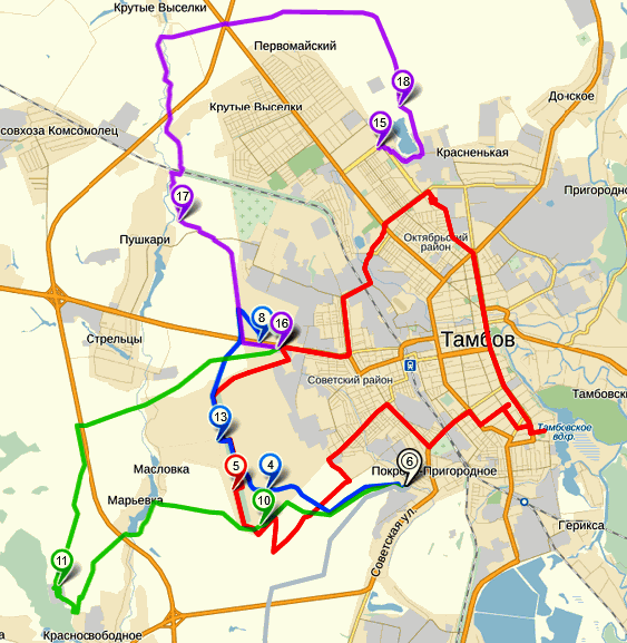 Карта лыжно-велосипедных покатушек